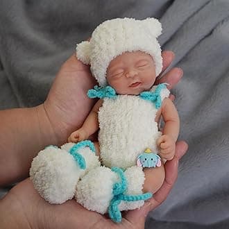Lifelike Reborn Baby Doll - 7" Mini Full Silicone Realistic Newborn Boy Doll, Non-Vinyl, Washable, Interactive Play, Blue