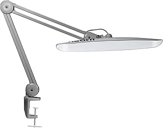Neatfi XL 2200 Lumens 24W LED Desk Lamp – Shadow-Free Task Lighting | 4-Level Dimming | Home Office & Crafts Use | 50cm Wide Head (Silver, Non-CCT with Clamp)