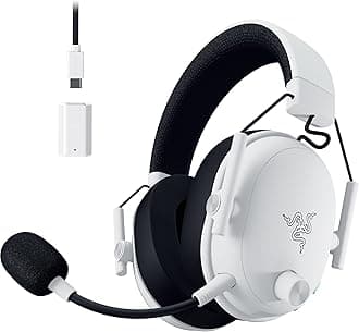 BlackShark V3 Wireless Gaming Headset for PC: 50mm Drivers, Super Wideband Mic, 2.4 GHz, Bluetooth, USB, Works with Mac, PS5, Nintendo Switch, Smartphone, 70 Hr Battery - White