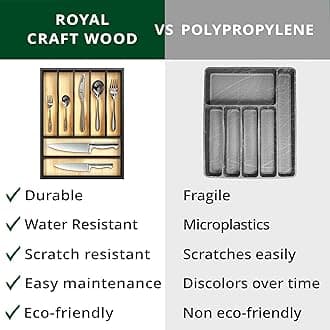 ROYAL CRAFT WOOD Premium Bamboo Kitchen Utensil Rack: Elegant Organizer and Spacious Utensil Holder for Streamlined Kitchen Storage