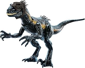 Mattel Jurassic World Dinosaur Figure Indoraptor Track N Attack with Tracking Gear & 3 Attack Features, Toy Gift with Physical & Digital Play