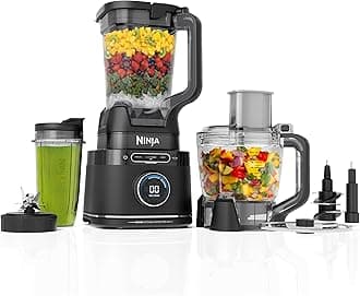 Kitchen System | All-in-One Food Processor & Blender | 8-Cup Bowl & (1) 24 oz. To-Go Cup BlendSense Tech | For Smoothies, Cookie Dough, Salsas, Cole Slaw & More | 1800 Peak Watt | Black | TB401