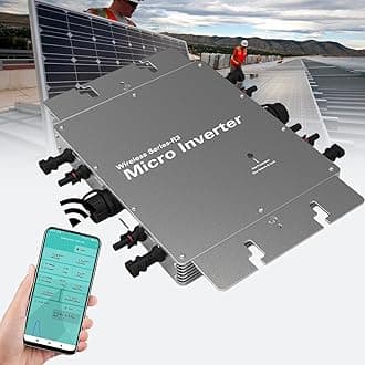 DAZULI 1200W 1400W 1600W 2000W 2400W 2800W Solar Inverter Grid Tie Mppt Micro Inverter, Dc22-60V to 230V 120V Self Cooling Pure Sine Wave Solar Inverter W/Ac Connection Cable,1200W