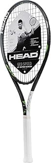 Geo Speed Adult Tennis Racket - Pre-Strung Light Balance 27.5 Inch Racquet