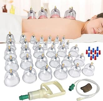 Cupping Therapy Set with Pump 32 Massage Cups Cupping Set Acupoint Massage Kit Professional Chinese Vacuum Suction Cups for Body Massage Pain Relief Cellulite Massager
