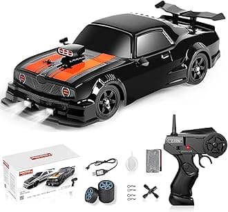 GoolRC Remote Control Drift Car, 1:16 Scale Fast and Furious Cars 18KM/H High Speed RC Cars 2.4GHz 4WD Remote Control Race Car LED Lights Spray Rubber Tire for Adults Teens Gift