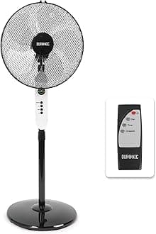 Duronic Pedestal Fan FN65 | Oscillating/Rotating | 3 Speeds | Remote Control | 16 Inch Tilting Head | Timer Function | Electric 60W | 3 Modes: low, medium, high | Cooling for Summer in Home/Office