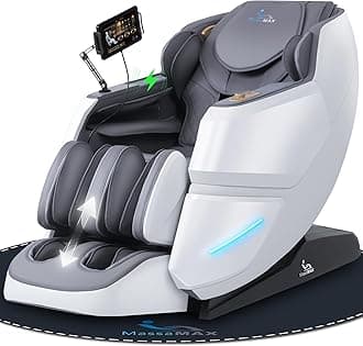 MassaMAX MT339 2026 4D Massage Chair, Full Body Zero Gravity Recliner with SL-Track, Body Scan, Graphene Heating, Deep Yoga Stretch, Foot Rollers & Hands-Free Voice Control (Space White)