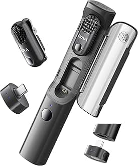 BOYA Magic USB-C Wireless Lavalier Microphone, 30Hrs Battery,328FT Los Range, Safety Track&Limiter, Ai Noise Reduction Type-C Wireless Lapel Mini Mic for Android iPhone 17/16 Audio Video Live YouTube