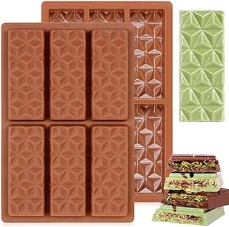 Chocolate Molds - Non-Stick Chocolate Candy Molds, Food Grade Silicone Chocolate Bar Mold for Baking, Candy, Chocolate Snacks,DIY Homemade 3625 2PCS