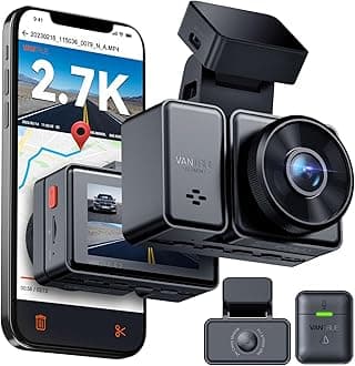 Vantrue E2 Front And Rear Dash Camera, 2.7K Upgrade Dual Starvis, 2.7K+2.7K Camera For Cars, Voice Control, Wifi, Gps, Night Vision, Car Mode