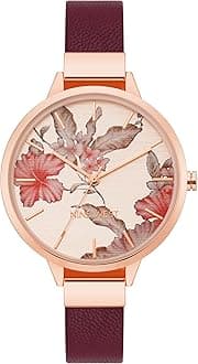 Nine West Women's Floral Dial Smooth Strap Watch