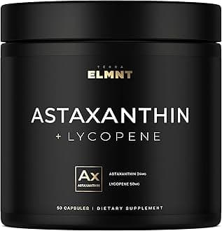 Astaxanthin 24mg + Lycopene 50mg Clinical Strength Carotenoids Skin Supplement w. 100% Natural Astaxanthin from MicroAlgae - Best Astaxanthin Supplements for Skin Health & Pigmentation - Astaxantina