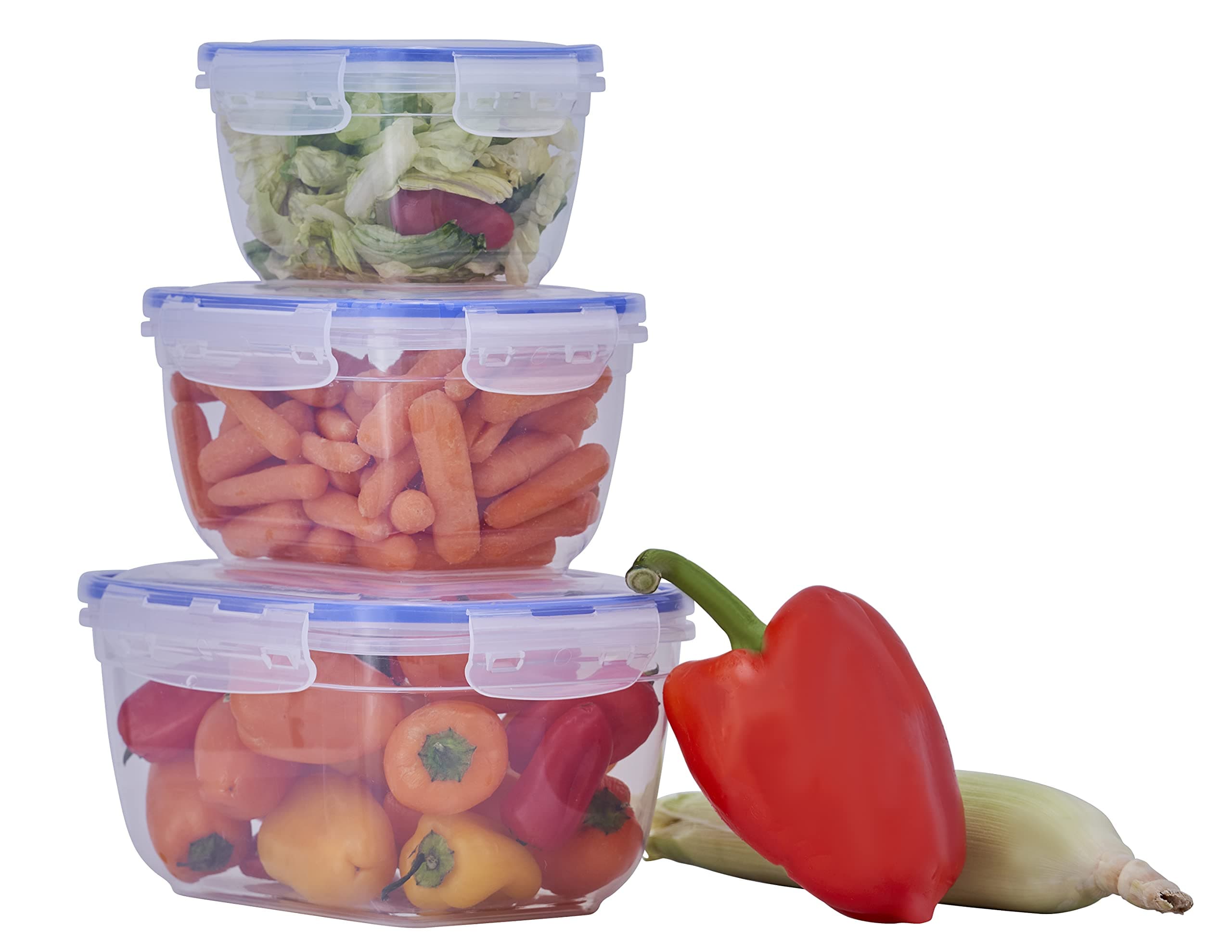Pack of 3 Rectangular Sealed Containers