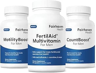 Fairhaven Health FertilAid for Men, MotilityBoost, and Countboost Combo | Fertility Supplements for Men | Male Fertility Supplement with Conception for him Prenatal Vitamin