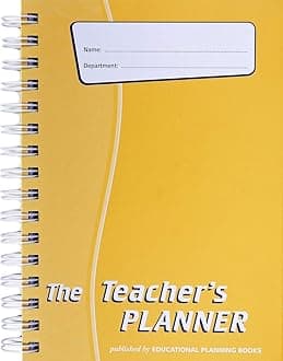 Educational Planning Books - The Teachers Planner Wirobound 2025-26 | A5 Teacher Planner & Academic Diary, Page-a-Day Teacher Notebook in 10 Periods per Day - Yellow (TP11-Y)
