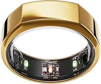 OURAOura Gen3 Heritage Smart Ring - Size 8, Gold | Sleep, Heart Rate and Fitness Tracking Wearable - Up to 7 Day Battery Life - iOS/Android Compatible - Size First with Oura Sizing Kit
