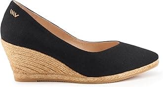Roses Espadrille Canvas Wedges Spain Handmade 2 ½” Heel Woman Wedge Pumps with Organic Cotton Canvas and 100% Natural Jute Midsole for All Occasions: Casual, Work, Party