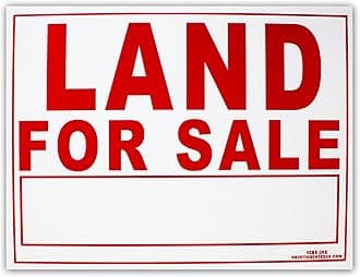 VIBE INK LAND FOR SALE Yard Sign 24"x18" Red UV-Ink Corrugated Plastic Double-Sided Printing with 24" Metal Ground Stake Included