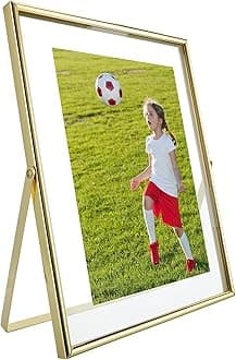 Gold Floating Picture Frame, 6x8 Inches, For Photo 6x8, 5x7, 4x6, Classy For Mother's Day, Wedding, or Anniversary, Vertical