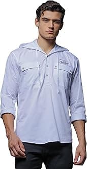 Be Active Men's Solid Slim Fit Cotton Casual Shirt with Spread Collar & Full Sleeves