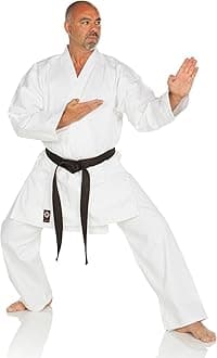 Ronin Medium Weight Karate GI Middleweight Martial Arts Karate Uniform - 9.5 oz Cotton, White Belt Included
