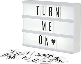 My Cinema Lightbox - Mini Cinema Lightbox, 8"x6" - Personalized Light Box Sign with 100 Letters, Numbers, & Symbols, USB cable included, white light box with letters
