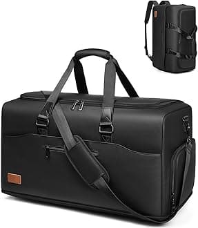 Duffle Bag for Travel,55L Travel Bag for Men with Shoe Compartment,Water Resistant Overnight Weekender Bag with Expandable, Black, M, Fashion, Business, Practical
