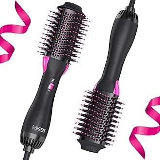 Hair Blow Dryer Brush, 2.4 inch Oval Hot Air Dry Brush, One-Step Easy Salon-Style Blowouts, Less Frizz, More Shine, Reduced Heat Damage, Fast Drying Volumizing Smoothing, 3 Temps & 2 Speeds