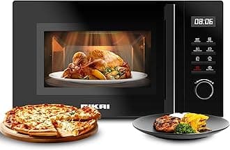 Nikai 800W 25L Microwave Oven, Digital Touch Control, 8 Power Levels & 5 Auto Menus, Touch Control Panel, 96 min Timer, Convenient Pull Hand Door - NMO2610DB (Black)2 years warranty
