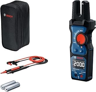 Bosch Professional Fork Meter GFM 1000-15 (True RMS, Inverted LCD, Measures up to 200 A AC, Non-Contact Voltage Detector, Compatible with Magnet Hanger MH 1, 2 x 1.5 V LR06 (AA))