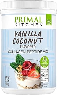 Primal Kitchen Vanilla Collagen Fuel® Drink Mix, Vanilla Coconut Collagen Peptides, No Dairy or Artificial Sweeteners, 14.4 Ounces