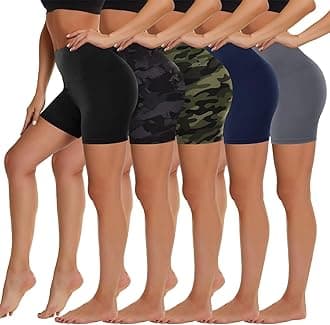 HIGHDAYS 5 Pack Biker Shorts Women - 5"/8" High Waist Spandex Workout Yoga Running Athletic