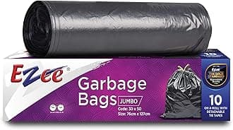 Ezee Live Life Ezee Way Garbage Bags For Dustbin/Trash Bag | 40 Piece | Jumbo 30 X 50 Inches | 10 Pcs X Pack Of 4, Plastic