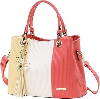 Pomelo BestHandbags for Women with Multiple Internal Pockets in Pretty Color Combination, Women's Satchel Handbag