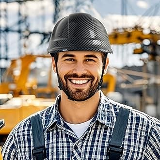 Safety Helmet Cap Style ABS Work Hard Hat Vented Hardhats for Men Carbon Fiber Pattern Industrial ANSI z89.1 OSHA