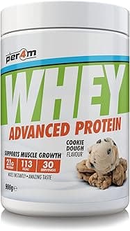Per4m Whey Protein Powder | High Protein Shake for Muscle Growth & Recovery | Low Sugar Gym Supplement | Sports Nutrition Drink + Amino Acids (900g, Cookie Dough)