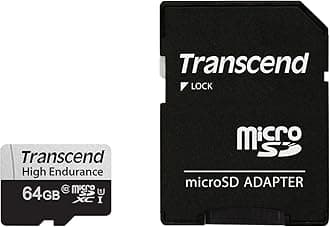 Transcend Heavy Duty TF Card 64GB UHS-I U1 Class 10 Dash Cam Security Camera with SD Card Converter Adapter TS64GUSD350V