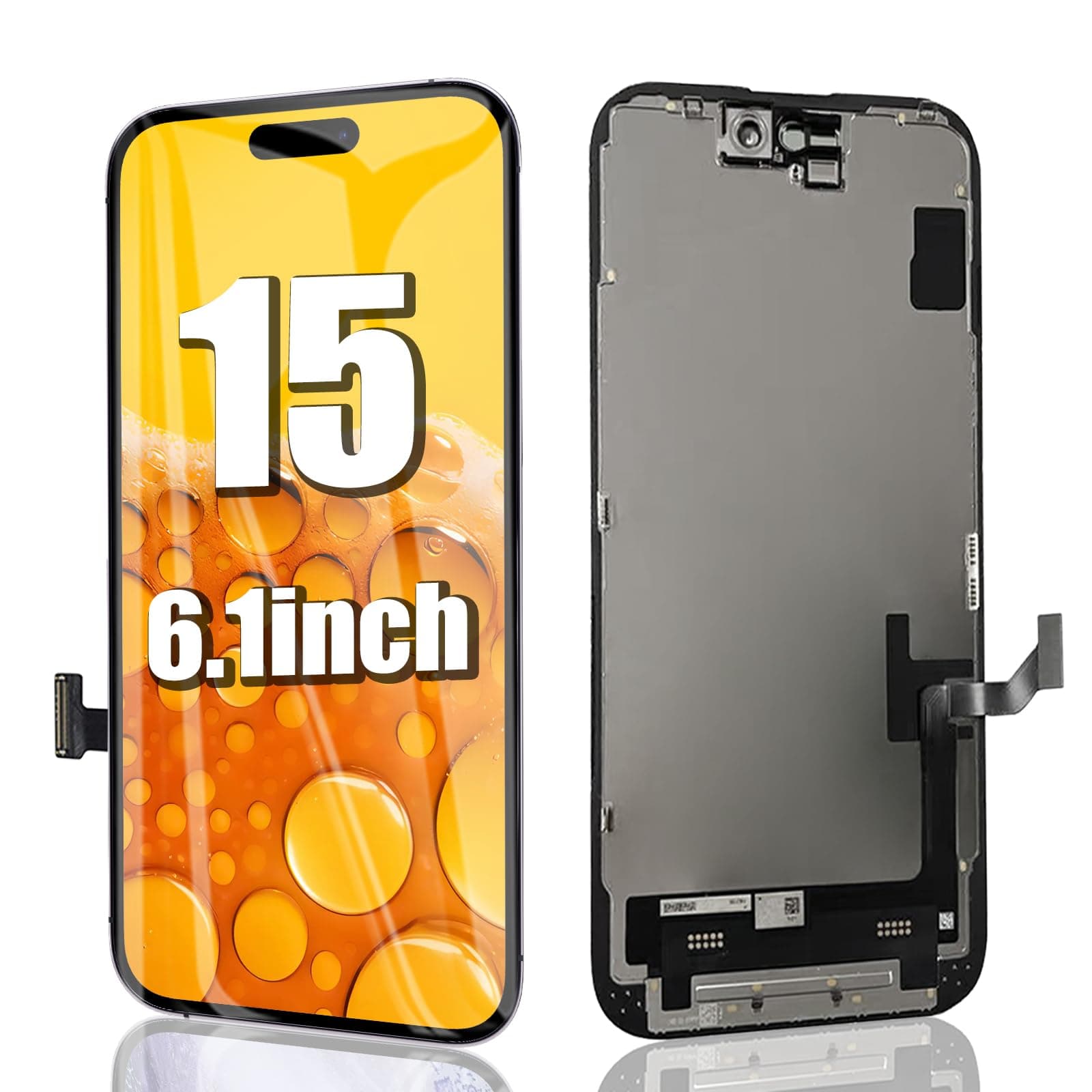 EFAITHFIX for iPhone 15 Screen Replacement 6.1 Inch LCD Screen 3D Touch Display Full HD Digitizer Frame Assembly Compatible with Model A2846, A3089, A3090, A3092 with Waterproof Adhesive (No Tools)