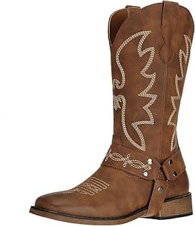 SheSole Womens Square Toe Cowgirl Cowboy Boots Wide Calf Fashion Western Shoes