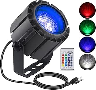 Water Wave Light Projector Outdoor, 144W Ocean Water Ripple Effect Light with RF Remote,RGBW Color Changing Flame Fire Effect Lights for Christmas, Halloween