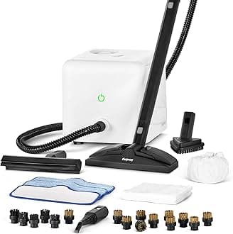 Dupray Neat Steam Cleaner with 27-Piece Accessory Kit – High-Performance Chemical-Free Cleaning for Floors, Cars, Tiles, and More, removes 99.9% of Germs (including a total of 11 brass brushes)