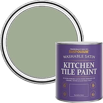 Green water resistant Kitchen Tile Paint in Satin Finish - Bramwell 750ml