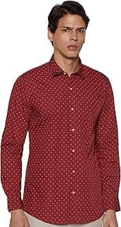 Peter England Men's Printed Slim Fit Party Branded Insignia Full Sleeve Casual Shirt Cotton