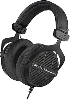 Dt 990 Pro Over Ear Studio Monitor Wired Headphones- Open-Back Stereo Construction, Wired (80 Ohm, Black (Limited Edition))