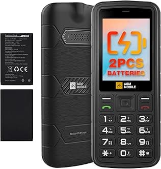 AGM M9 4G Rugged Mobile Phone, Basic Feature Cellphone, Large Button, IP68/IP69K Waterproof, Drop-Proof, Large Fonts, Fast Dialling, 3 Card Slots, FM Radio, Torch, 2 X 1000mAh Battery