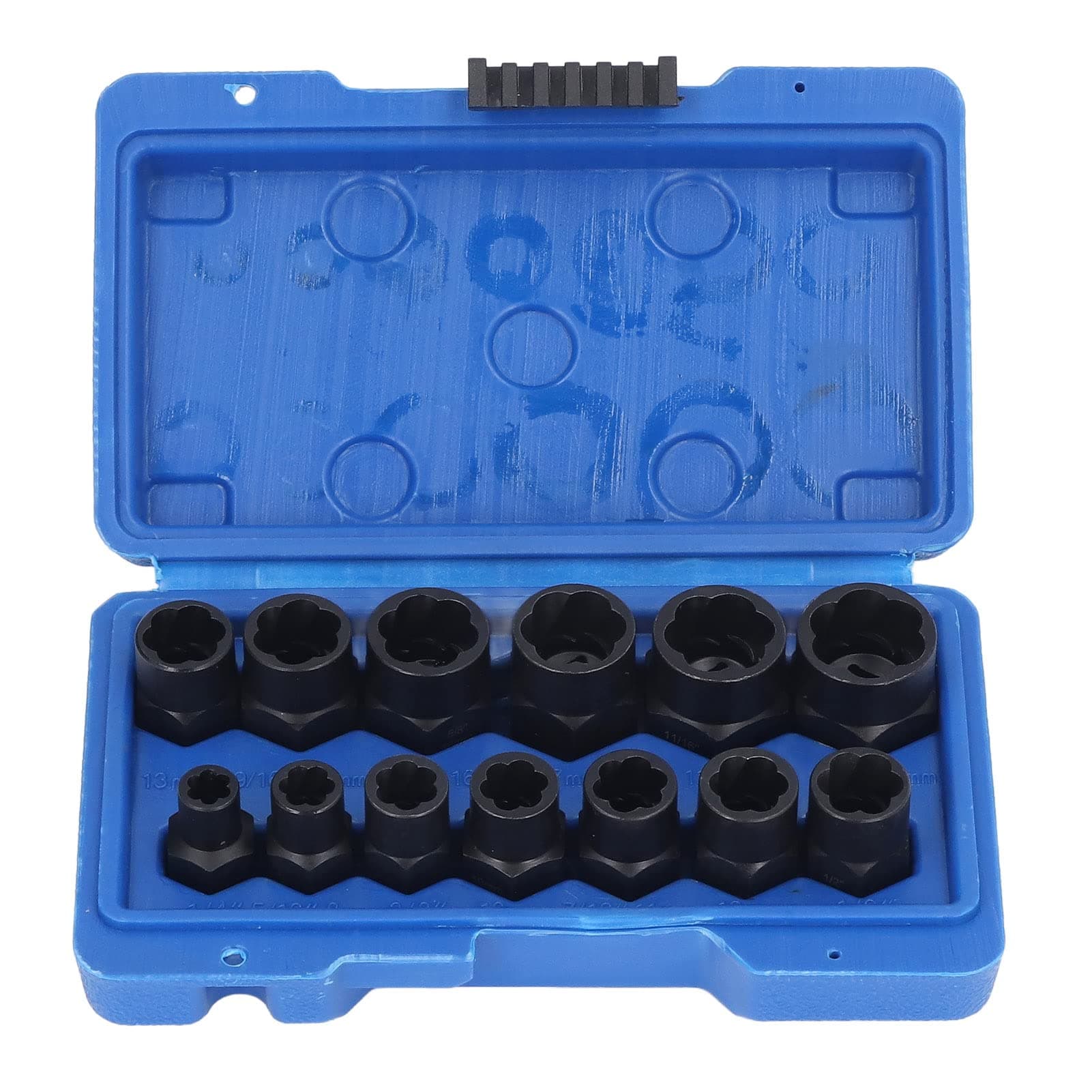 13 Piece Extraction Socket Set, Impact Bolt Nut Remover Set, Bolt Extractor Tool Set with Storage Case Nut Extractor and Bolt Extractor Twist Socket Set