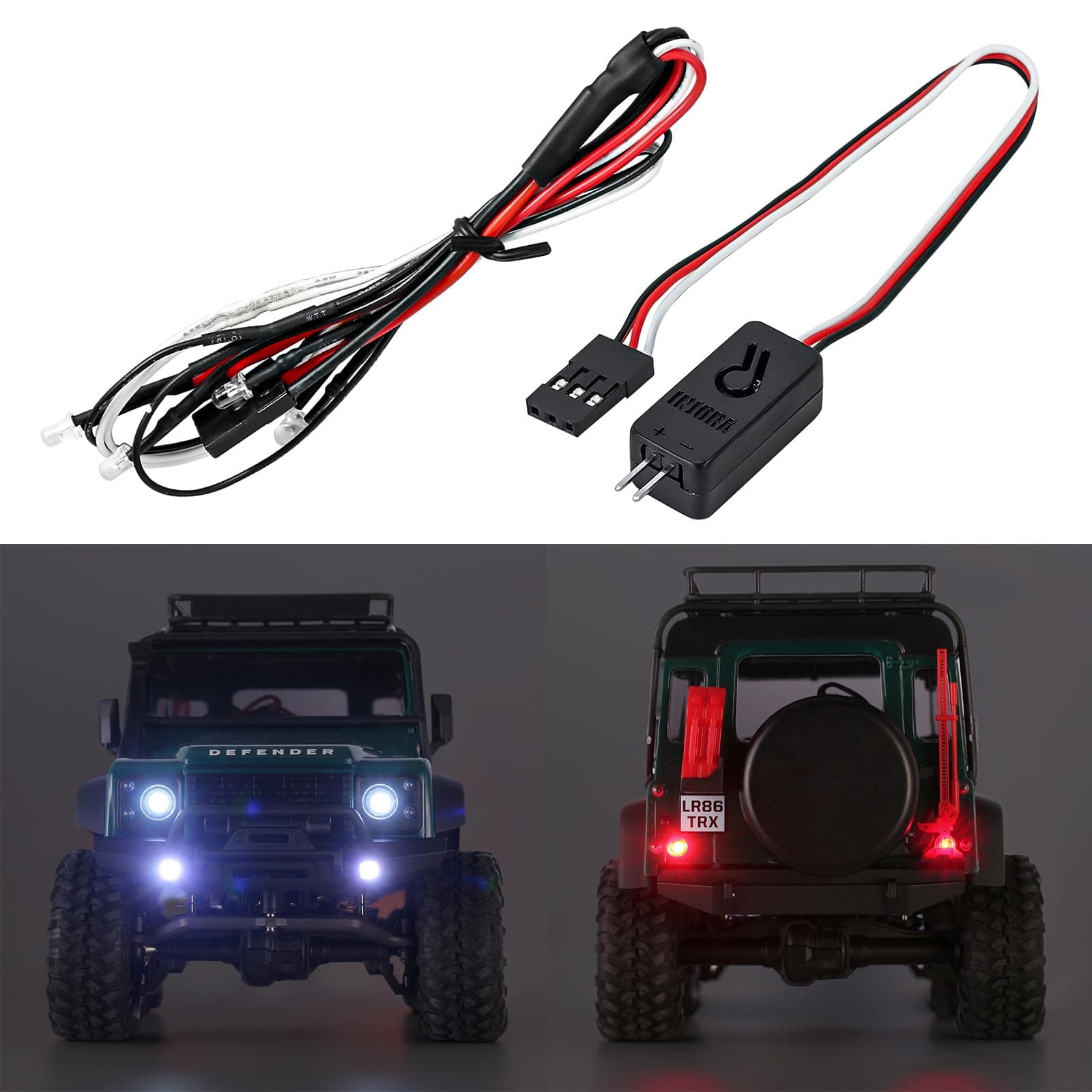LED Lights Kit Headlight Taillight with Controller Switch for TRX4M 1/18 RC Upgrade