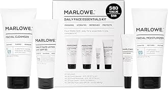 MARLOWE. Men's Skin Care Set, Daily Essential Face Kit, Purifying Facial Cleanser, Hydrating Facial Moisturizer, Revitalizing Eye Cream & Daily Face Lotion with SPF 50, Great Gift for Men, Vegan