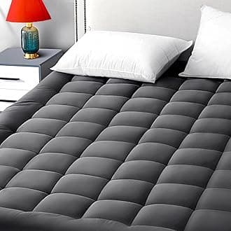 King Size Mattress Pad Pillow Cooling Top Mattress Cover Quilted Fitted Protector Cotton Top 8-21" Deep Pocket (78x80 Inches, Dark Grey)